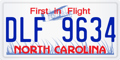 NC license plate DLF9634
