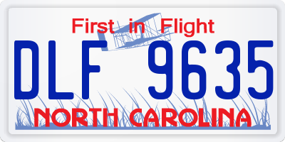 NC license plate DLF9635