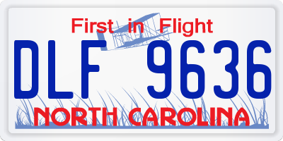NC license plate DLF9636