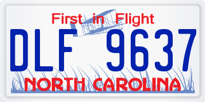 NC license plate DLF9637