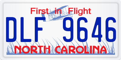 NC license plate DLF9646