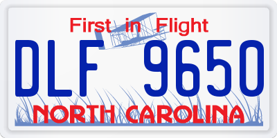 NC license plate DLF9650