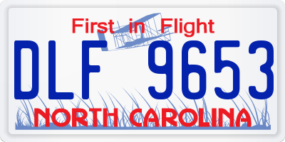 NC license plate DLF9653