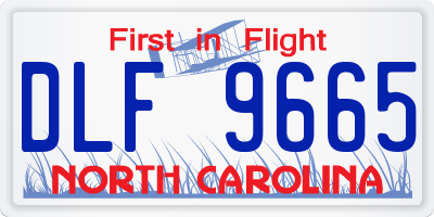 NC license plate DLF9665