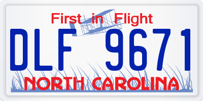 NC license plate DLF9671