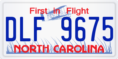 NC license plate DLF9675
