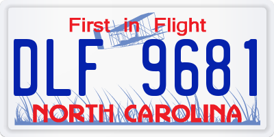 NC license plate DLF9681