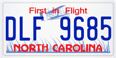 NC license plate DLF9685