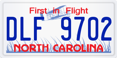 NC license plate DLF9702