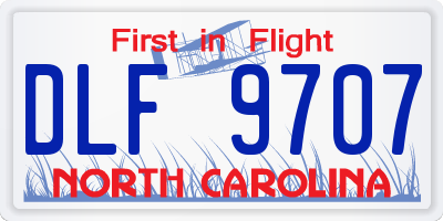 NC license plate DLF9707