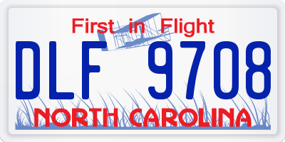 NC license plate DLF9708