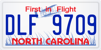NC license plate DLF9709