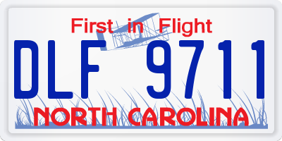 NC license plate DLF9711