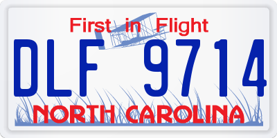 NC license plate DLF9714