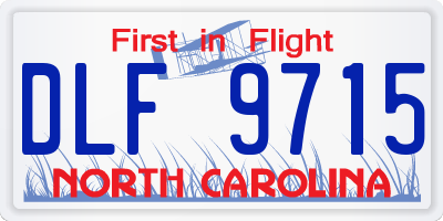 NC license plate DLF9715