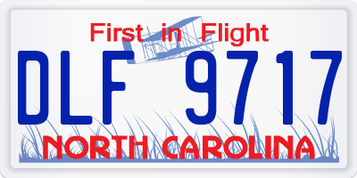 NC license plate DLF9717