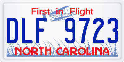 NC license plate DLF9723