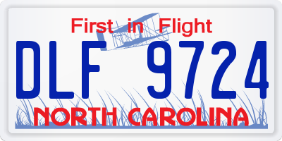 NC license plate DLF9724