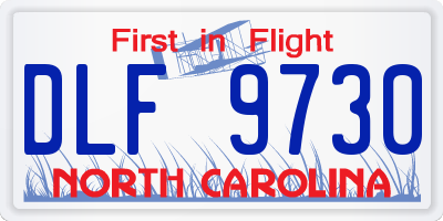 NC license plate DLF9730