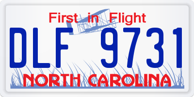 NC license plate DLF9731