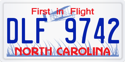 NC license plate DLF9742
