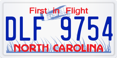 NC license plate DLF9754