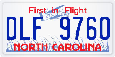 NC license plate DLF9760