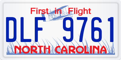 NC license plate DLF9761