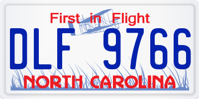 NC license plate DLF9766