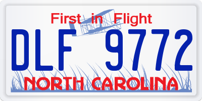 NC license plate DLF9772