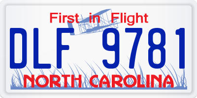 NC license plate DLF9781