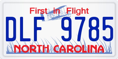 NC license plate DLF9785