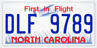 NC license plate DLF9789