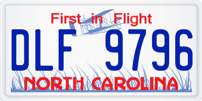 NC license plate DLF9796