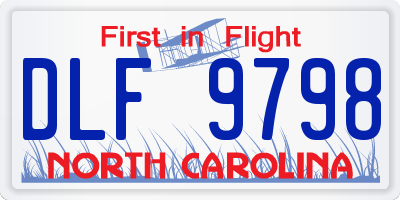 NC license plate DLF9798
