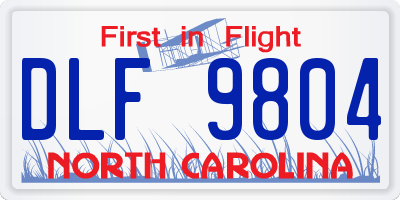 NC license plate DLF9804