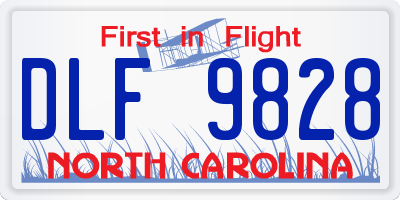 NC license plate DLF9828