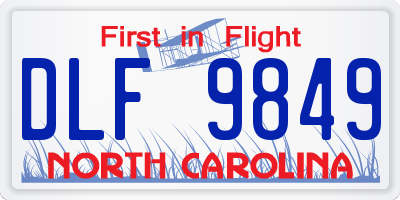 NC license plate DLF9849