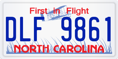 NC license plate DLF9861