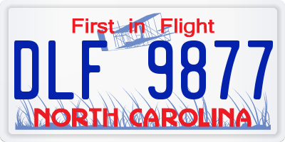 NC license plate DLF9877