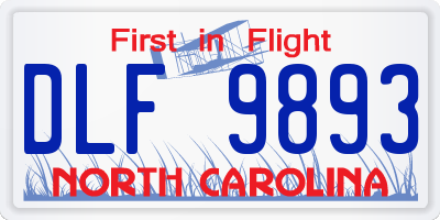 NC license plate DLF9893
