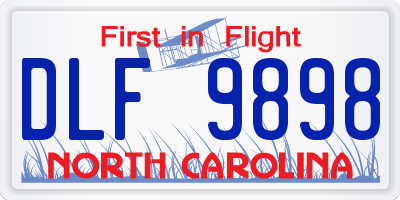 NC license plate DLF9898