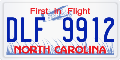 NC license plate DLF9912