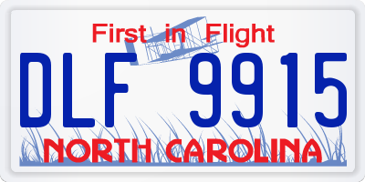 NC license plate DLF9915
