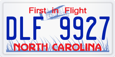 NC license plate DLF9927