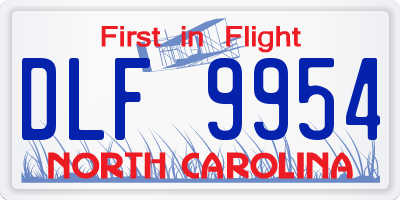 NC license plate DLF9954
