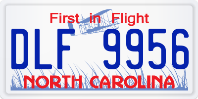 NC license plate DLF9956