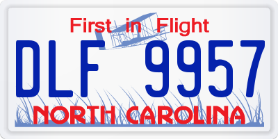 NC license plate DLF9957