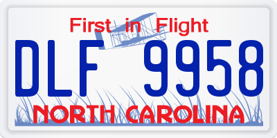 NC license plate DLF9958