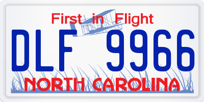 NC license plate DLF9966